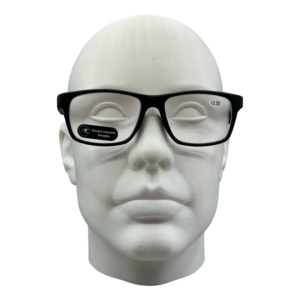 SAV Sportex EAR4163-200-400 Reading Glasses Black Blue +2.00 Rectangular NEW